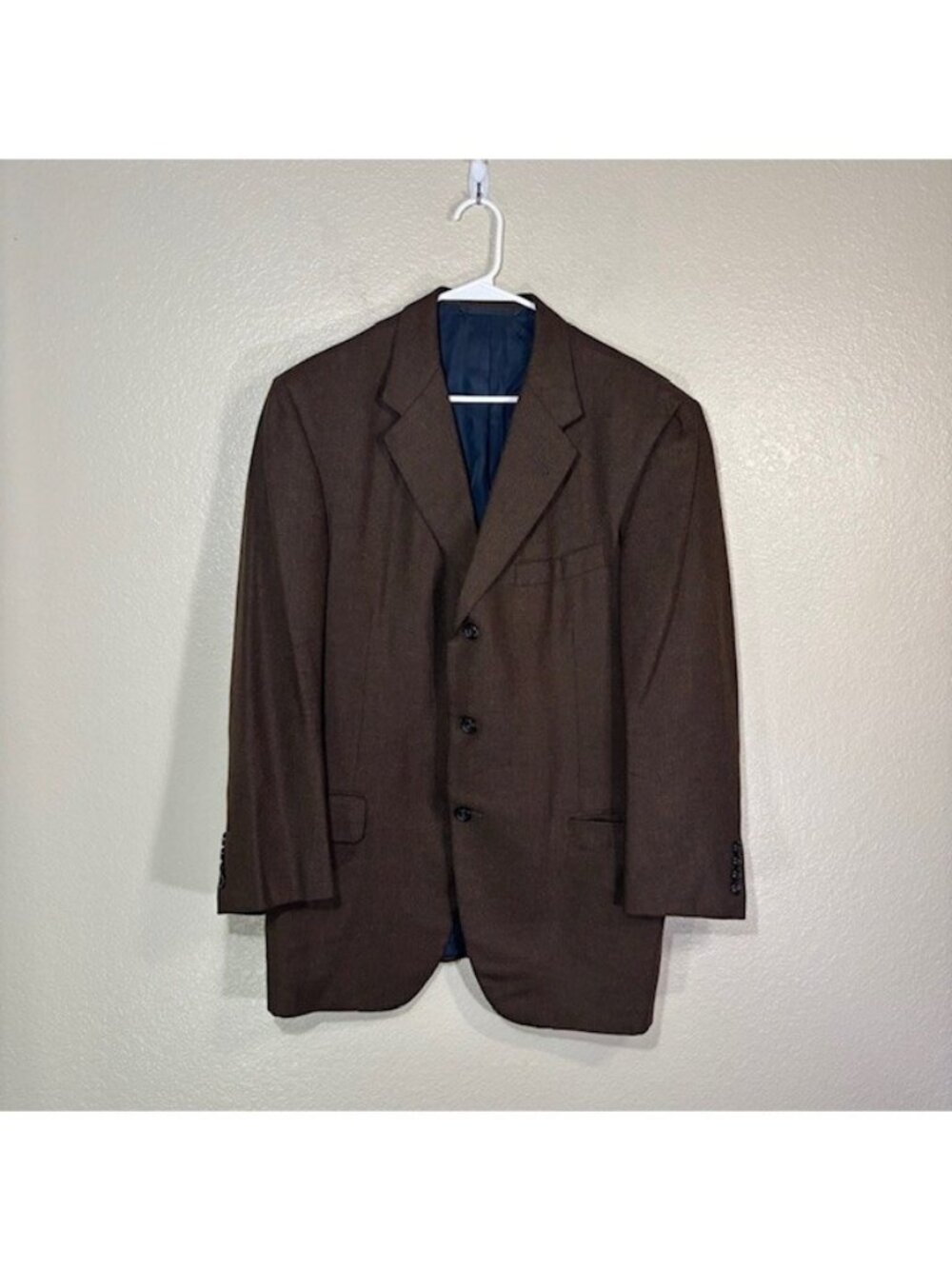 Oxxford Clothes Sportcoat Mens 44R Silk Wool Brown Blazer Jacket 3 Button